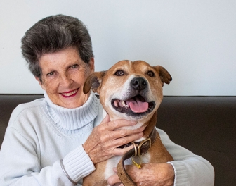 Pam and dog
